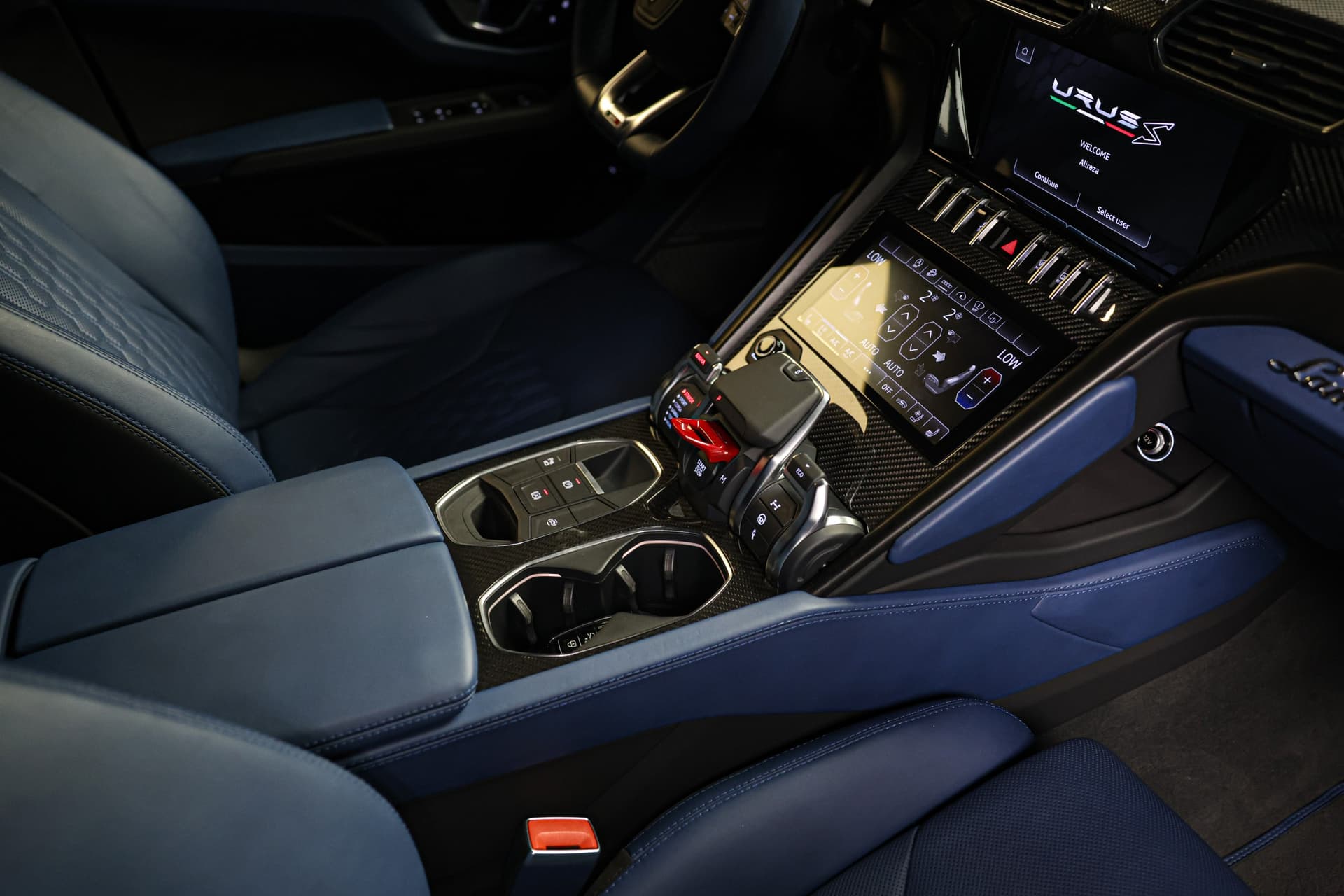 2023 Lamborghini Urus S dark blue with light blue interior 14