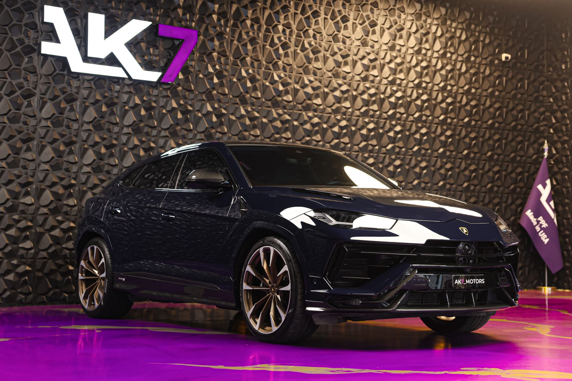 2023 Lamborghini Urus S dark blue with light blue interior