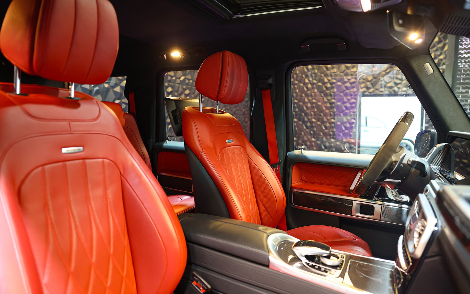 2024 Mercedes-AMG G 63 Grey with Red Interior 13