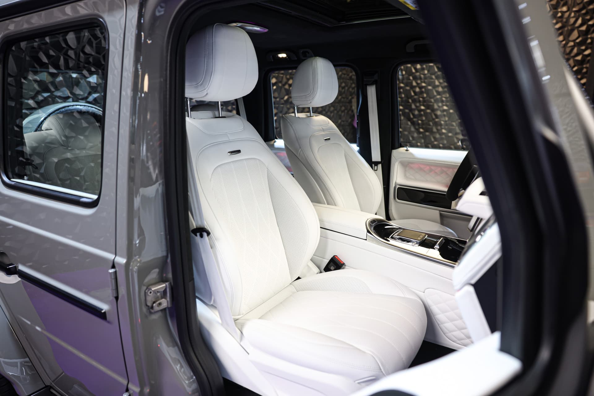 2025 Mercedes-Benz AMG G63 Grey with White Interior 11